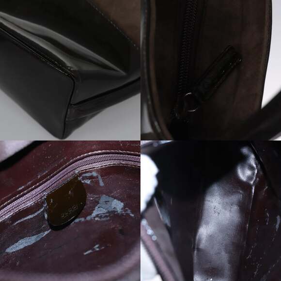 GUCCI Shoulder Bag Suede Leather Brown Dark Silver 000 1013 000 1013 - Picture 11 of 13